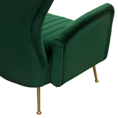 Diamond Sofa Ava Chair in Emerald Green Velvet with Gold Leg