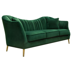 Diamond Sofa Ava Sofa in Emerald Green Velvet with Gold Leg