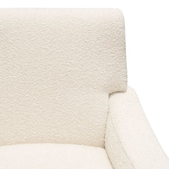 Diamond Sofa Cameron Accent Chair in Bone Boucle Textured Fabric with Black Leg in Bone Color