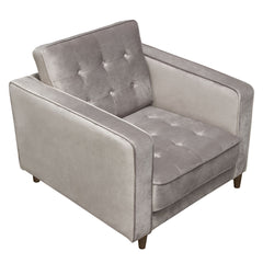 Diamond Sofa Juniper Tufted Chair in Champagne Grey Velvet
