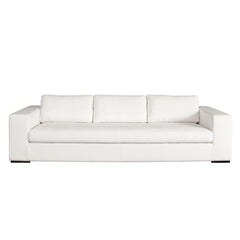 Diamond Sofa Muse Sofa In Mist White Performance Fabric with Four Black Accent Pillows