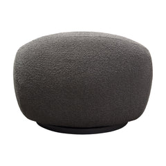 Diamond Sofa Pascal Swivel Chair in Charcoal Boucle Textured Fabric with Contoured Arms & Back
