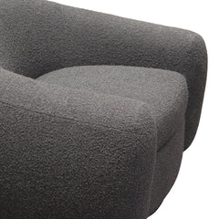 Diamond Sofa Pascal Swivel Chair in Charcoal Boucle Textured Fabric with Contoured Arms & Back
