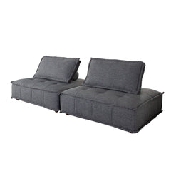 Diamond Sofa The Platform Square Lounger 2-Piece Grey Polyester Fabric