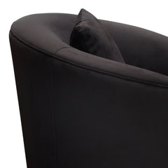 Diamond Sofa Raven Chair in Black Suede Velvet with Brushed Gold Accent Trim