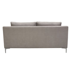 Diamond Sofa Seattle Loose Back Loveseat in Grey Polyester Fabric with Polished Silver Metal Leg