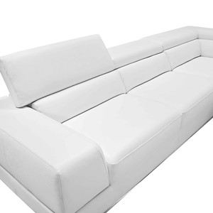 Homeroots 36" White Bonded Leather Foam And Steel Sectional Sofa