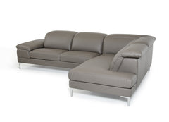 Homeroots 48" Grey Eco Leather Wood Steel And Foam Sectional Sofa
