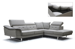Homeroots 32" Grey Fabric Foam Wood And Steel Sectional Sofa