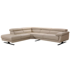 Homeroots 35" Taupe Leather Sectional Sofa