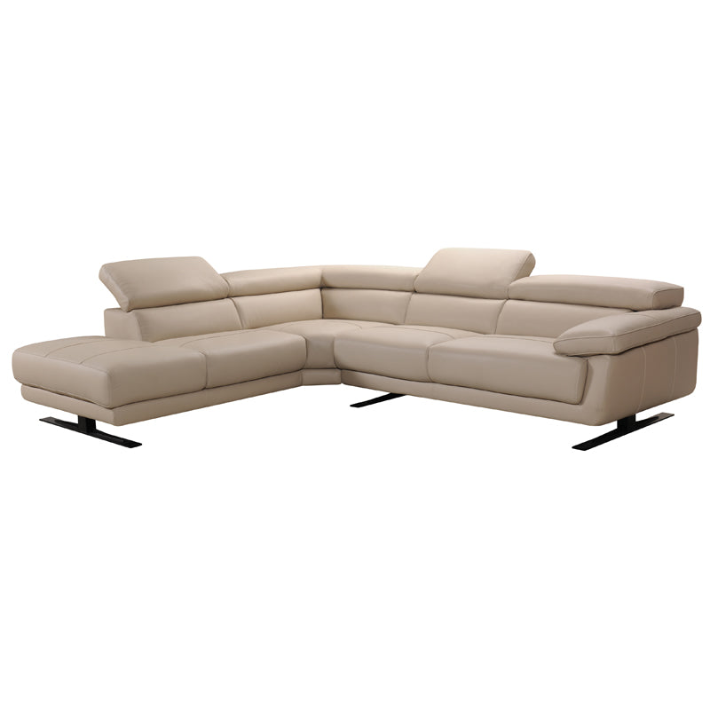 Homeroots 35" Taupe Leather Sectional Sofa