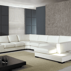Homeroots 30" White Bonded Leather Sectional Sofa