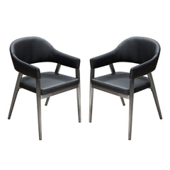 Diamond Sofa Adele Set of Two Dining or Accent Chairs in Leatherette with Brushed Stainless Steel Leg