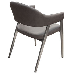 Diamond Sofa Adele Set of Two Dining or Accent Chairs in Leatherette with Brushed Stainless Steel Leg