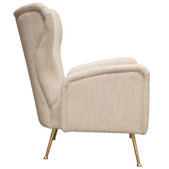 Diamond Sofa Ava Chair in Sand Linen Fabric with Gold Leg