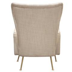 Diamond Sofa Ava Chair in Sand Linen Fabric with Gold Leg