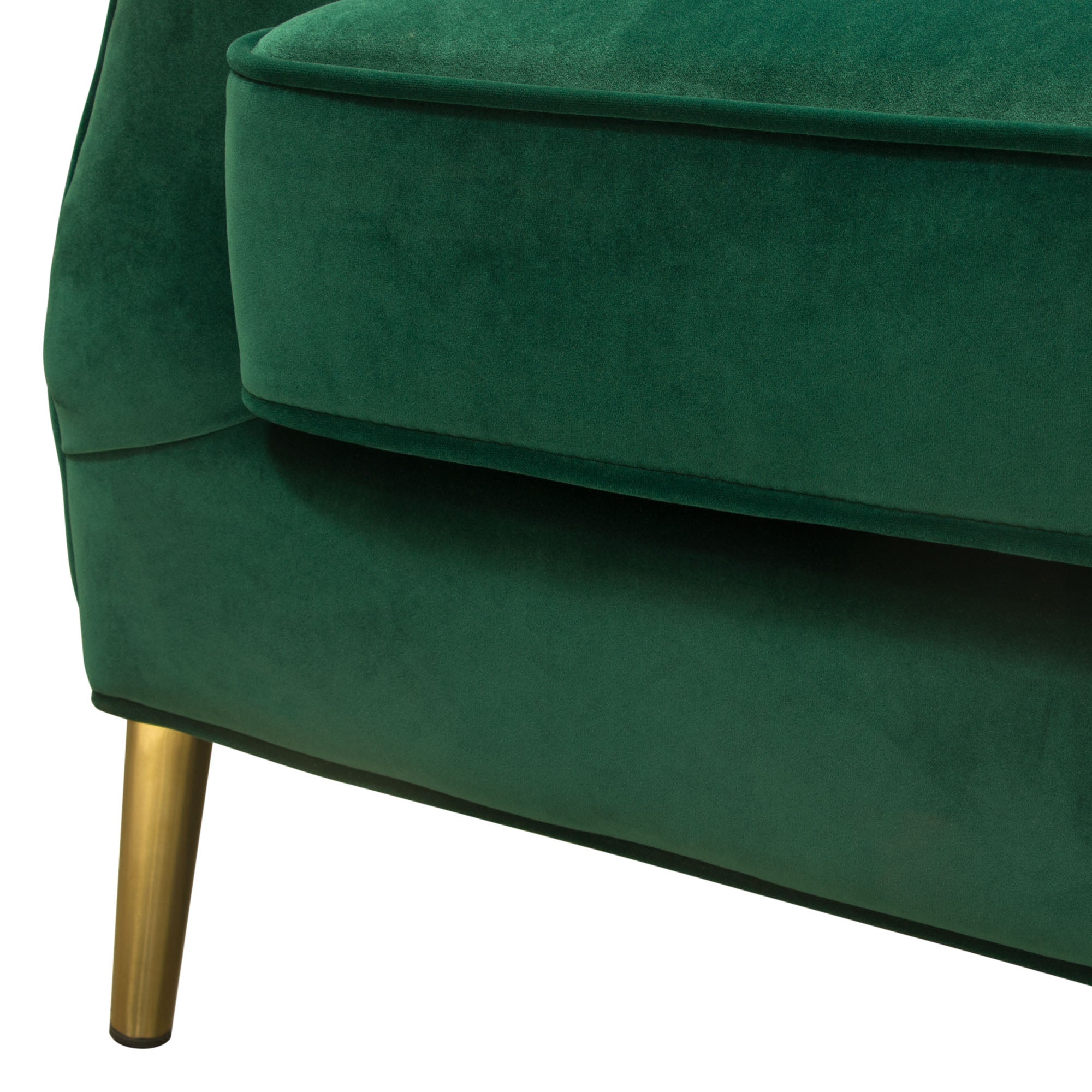 Diamond Sofa Ava Sofa in Emerald Green Velvet with Gold Leg