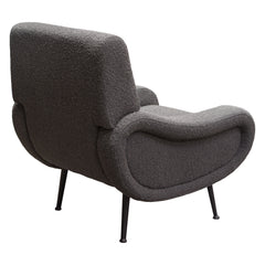 Diamond Sofa Cameron Accent Chair in Bone Boucle Textured Fabric with Black Leg in Charcoal Color