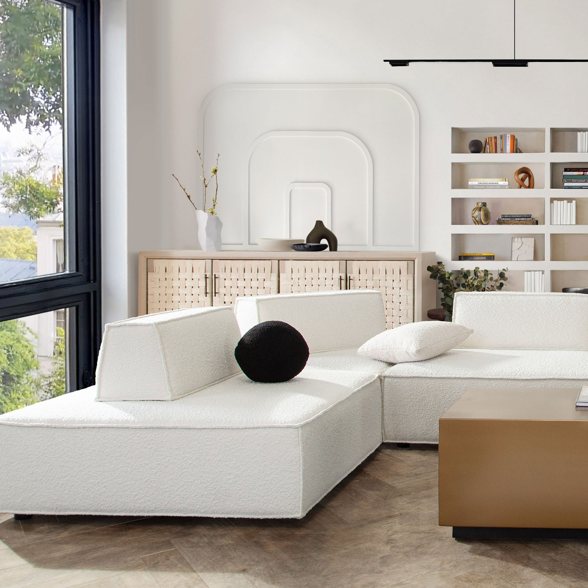 Diamond Sofa Cara 5-piece Square Modular Lounger