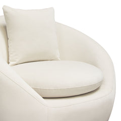 Diamond Sofa Celine Swivel Accent Chair in Light Cream Velvet with Brushed Gold Accent Band