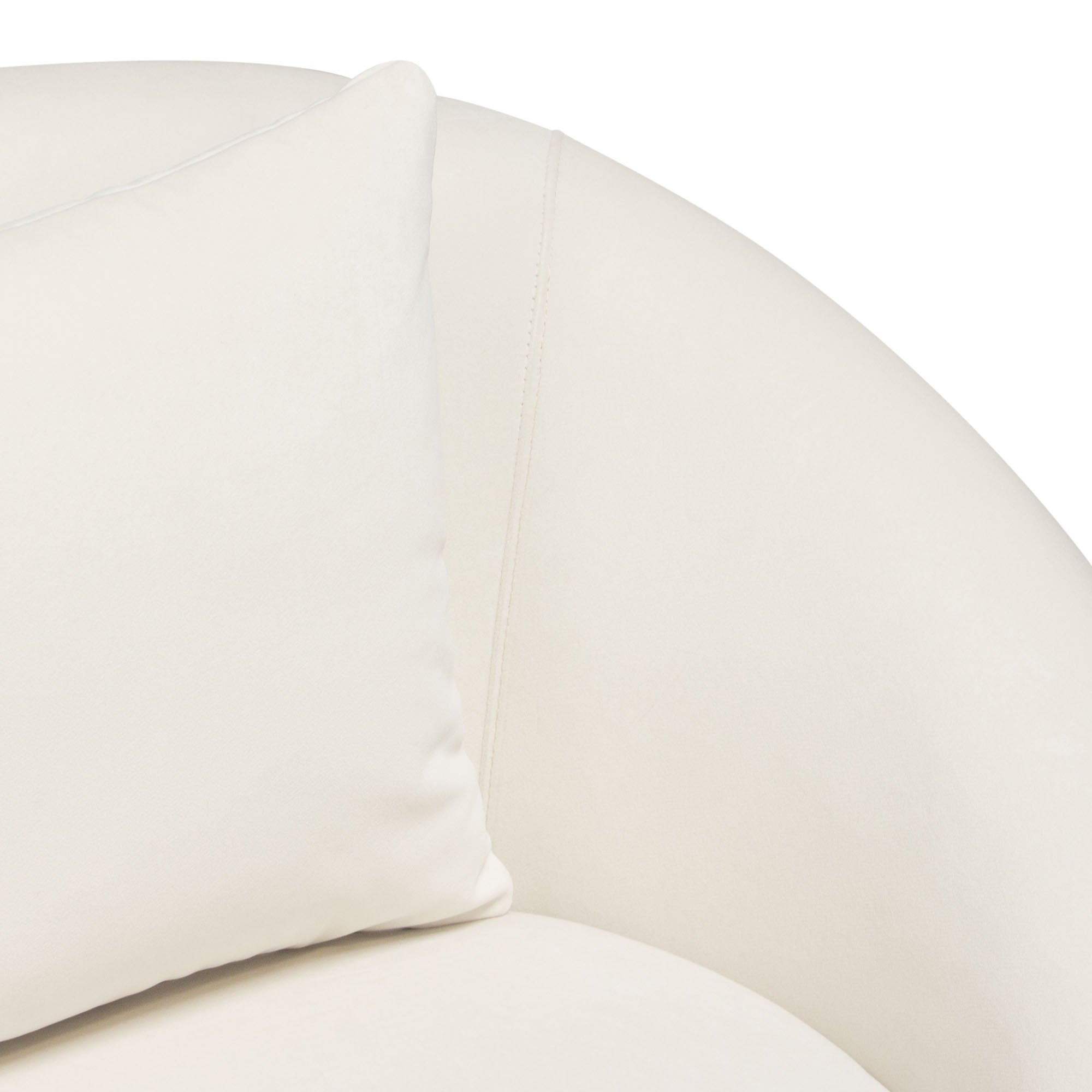 Diamond Sofa Celine Swivel Accent Chair in Light Cream Velvet with Brushed Gold Accent Band