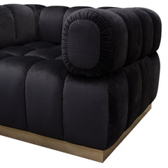 Diamond Sofa Image Low Profile Chair in Black Velvet with Brushed Gold Base