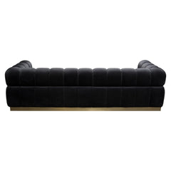 Diamond Sofa Image Low Profile Sofa in Black Velvet with Brushed Gold Base