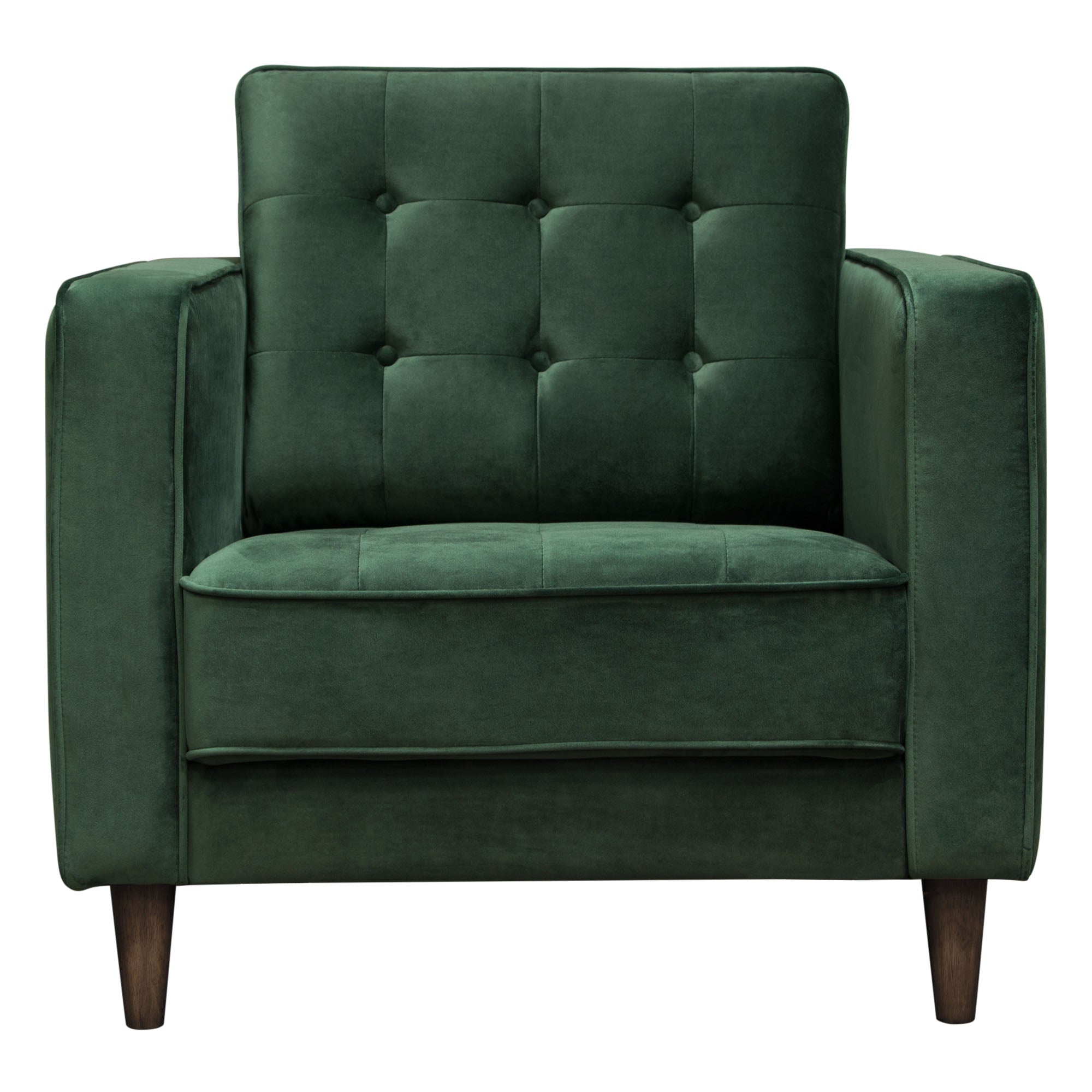 Diamond Sofa Juniper Tufted Chair in Hunter Green Velvet