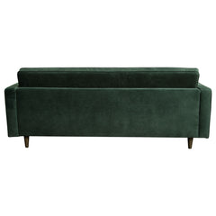 Diamond Sofa Juniper Tufted Sofa in Hunter Green Velvet with (2) Bolster Pillows