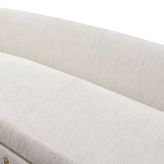 Diamond Sofa Lane Sofa in Light Cream Fabric with Gold Metal Legs