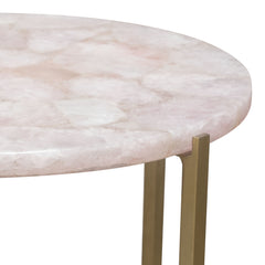 Diamond Sofa Mika Round Accent Table Rose Quartz Top