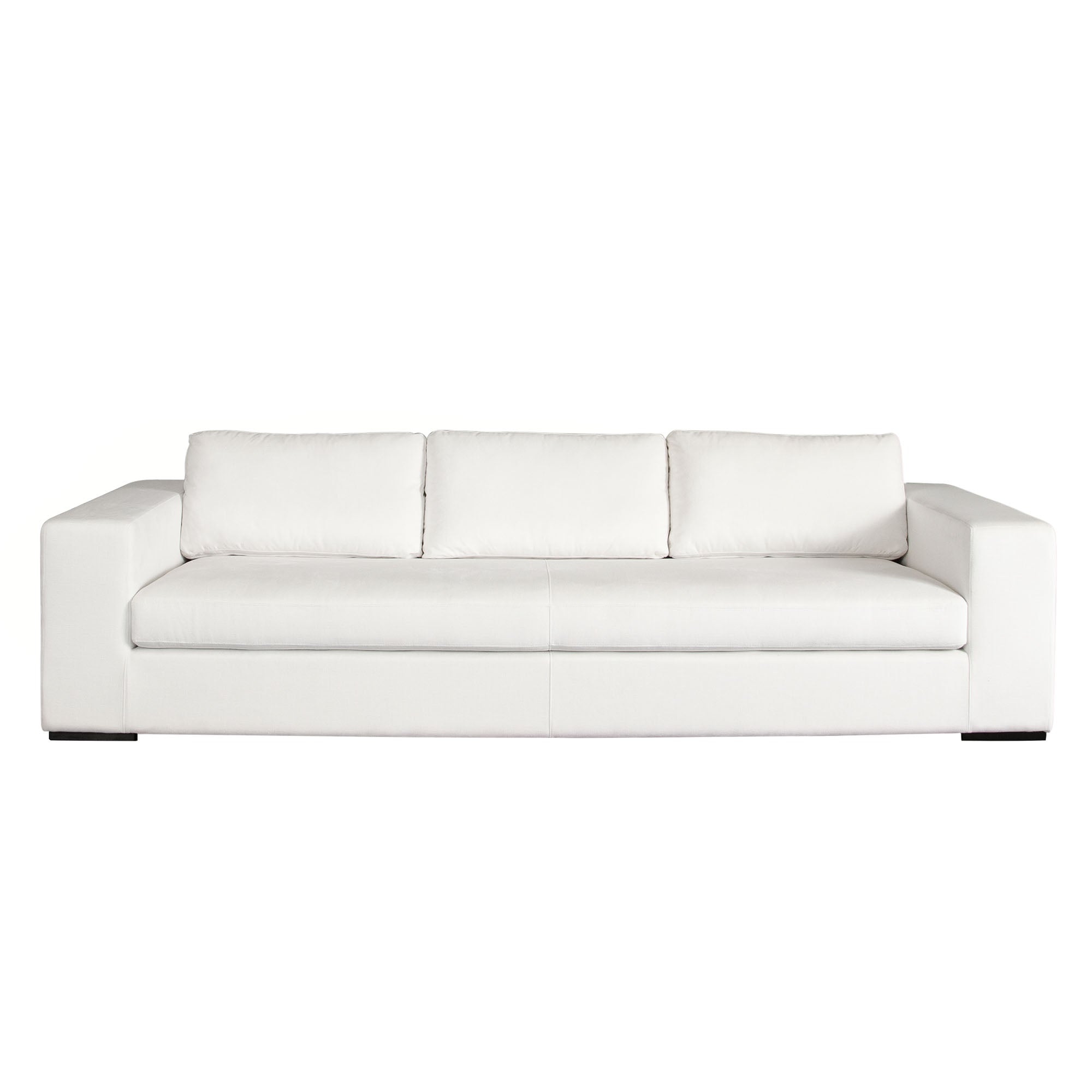 Diamond Sofa Muse Sofa In Mist White Performance Fabric with Four Black Accent Pillows