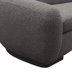 Diamond Sofa Pascal Sofa in Charcoal Boucle Textured Fabric with Contoured Arms & Back