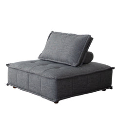 Diamond Sofa The Platform Square Lounger Grey Polyester Fabric