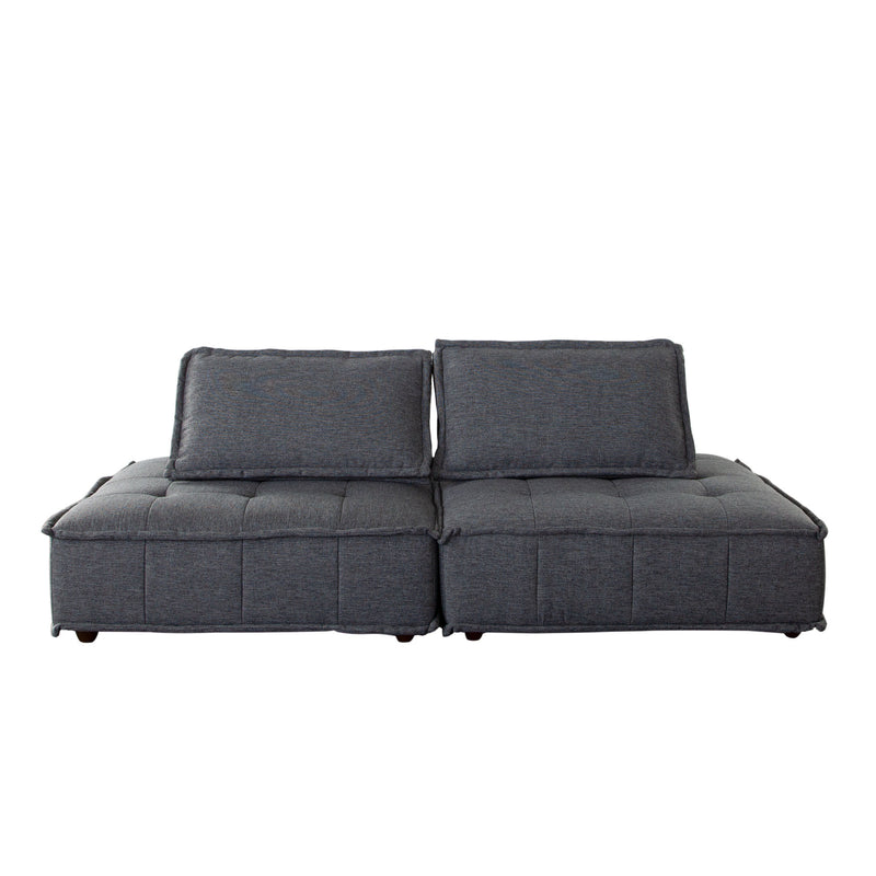 Diamond Sofa The Platform Square Lounger 2-Piece Grey Polyester Fabric