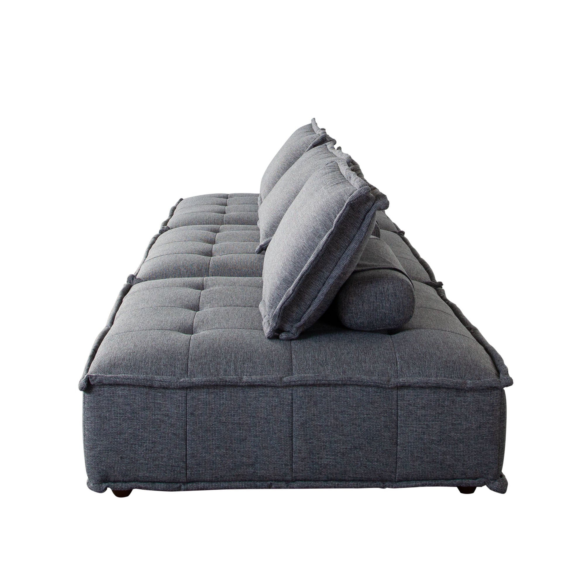 Diamond Sofa The Platform Square Lounger 3-Piece Grey Polyester Fabric