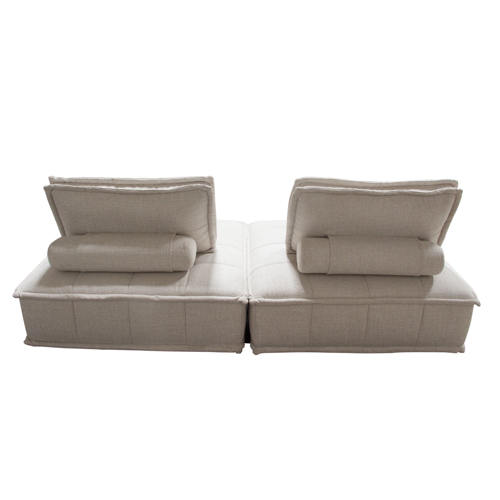Diamond Sofa The Platform Square Lounger 2-piece Light Sand Polyester Fabric