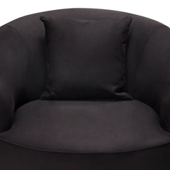 Diamond Sofa Raven Chair in Black Suede Velvet with Brushed Gold Accent Trim