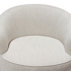 Diamond Sofa Raven Chair in Light Cream Fabric with Brushed Silver Accent