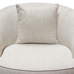 Diamond Sofa Raven Chair in Light Cream Fabric with Brushed Silver Accent