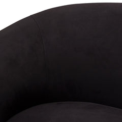 Diamond Sofa Raven Sofa in Black Suede Velvet with Brushed Gold Accent Trim