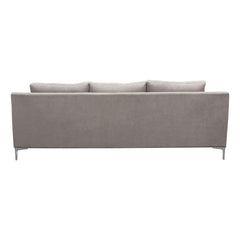 Diamond Sofa Seattle Loose Back Sofa in Grey Polyester Fabric with Polished Silver Metal Leg