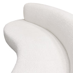 Diamond Sofa Simone Curved Sofa in White Faux Sheepskin Fabric