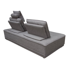 Diamond Sofa Slate Lounge Seating Platform with Moveable Backrest Supports in Grey Polyester Fabric