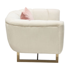 Diamond Sofa Venus Cream Fabric Chair with Contrasting Pillows & Gold Finished Metal Base
