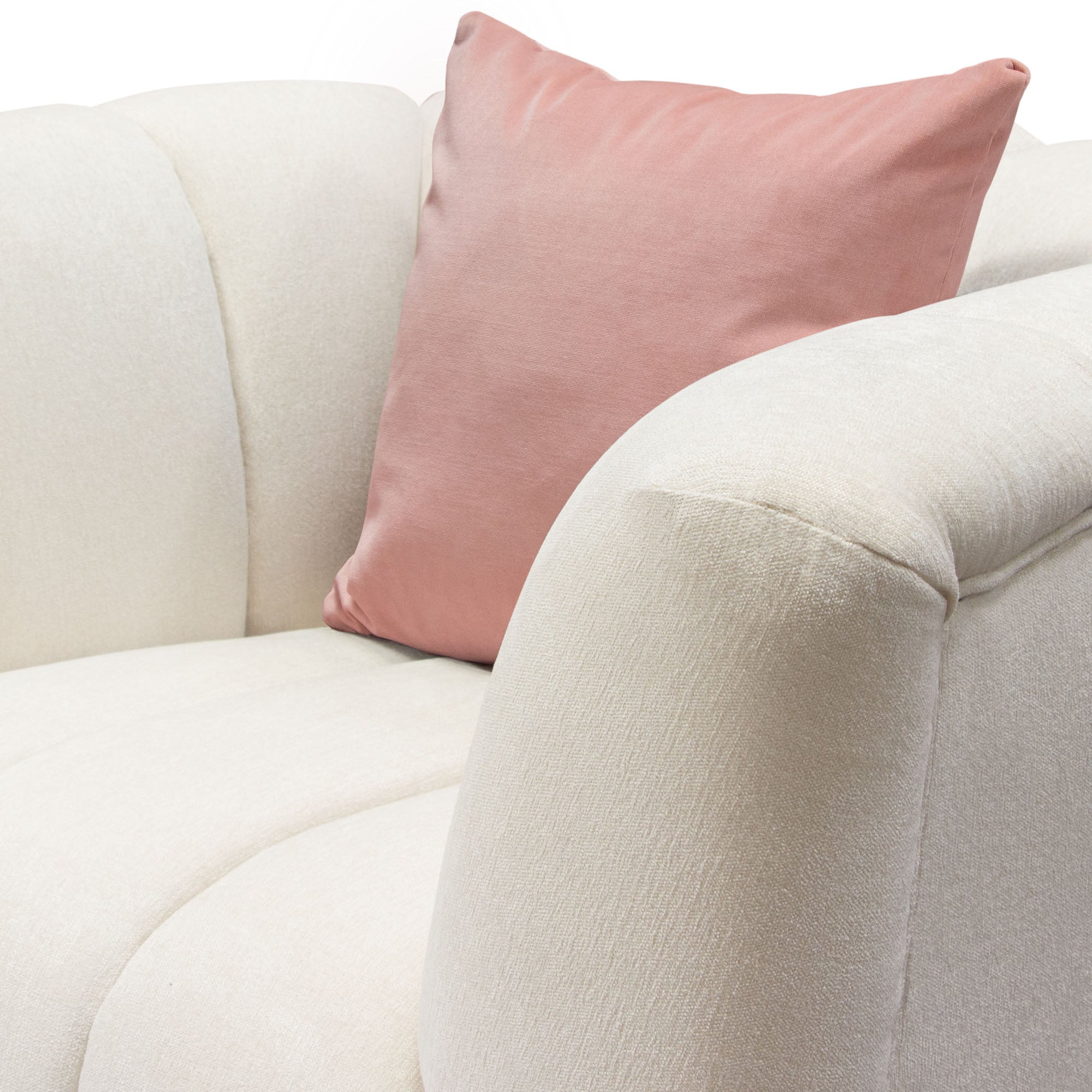 Diamond Sofa Venus Cream Fabric Chair with Contrasting Pillows & Gold Finished Metal Base