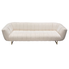 Diamond Sofa Venus Cream Fabric Sofa with Contrasting Pillows & Gold Finished Metal Base