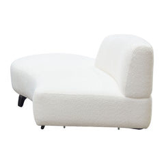 Diamond Sofa Vesper Curved Armless Left Chaise in Faux White Shearling with Black Wood Leg Base